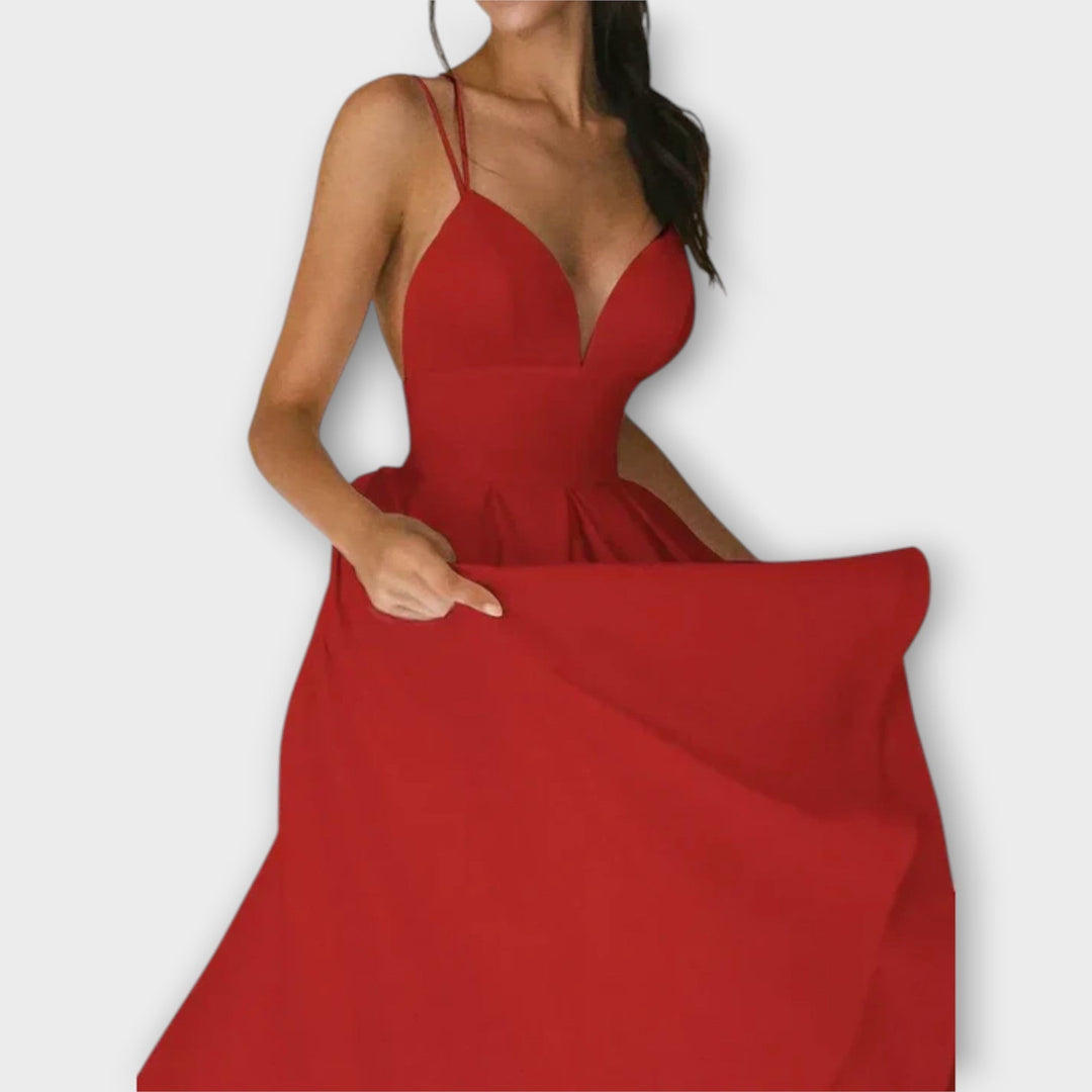 Ailana - Robe Femme avec Décolleté en V Profond