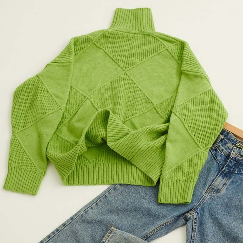 Remmy | Pull à col roulé structuré en tricot