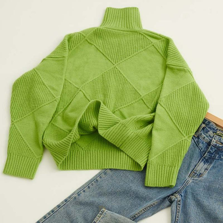 Remmy | Pull à col roulé structuré en tricot
