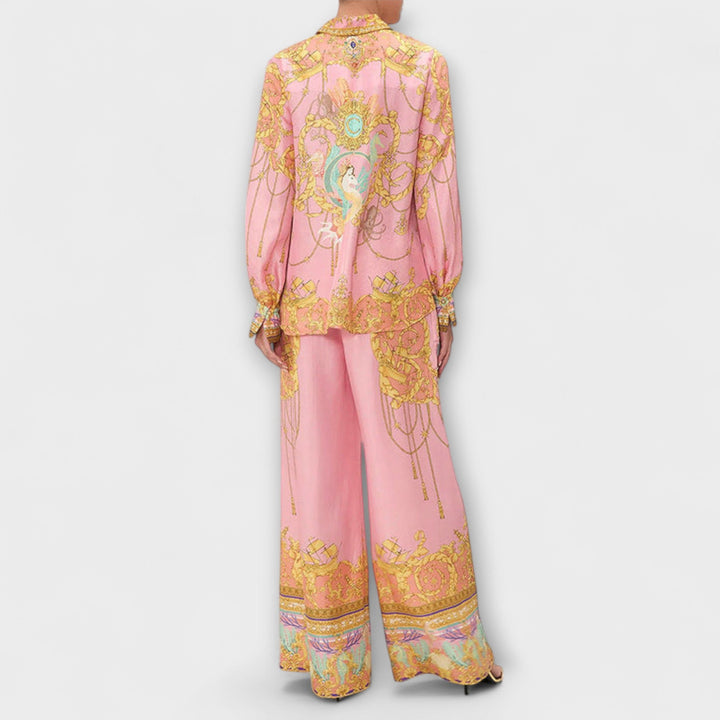 Sage - Ensemble Chemise Détendue Sirène et Pantalon Taille Élastique