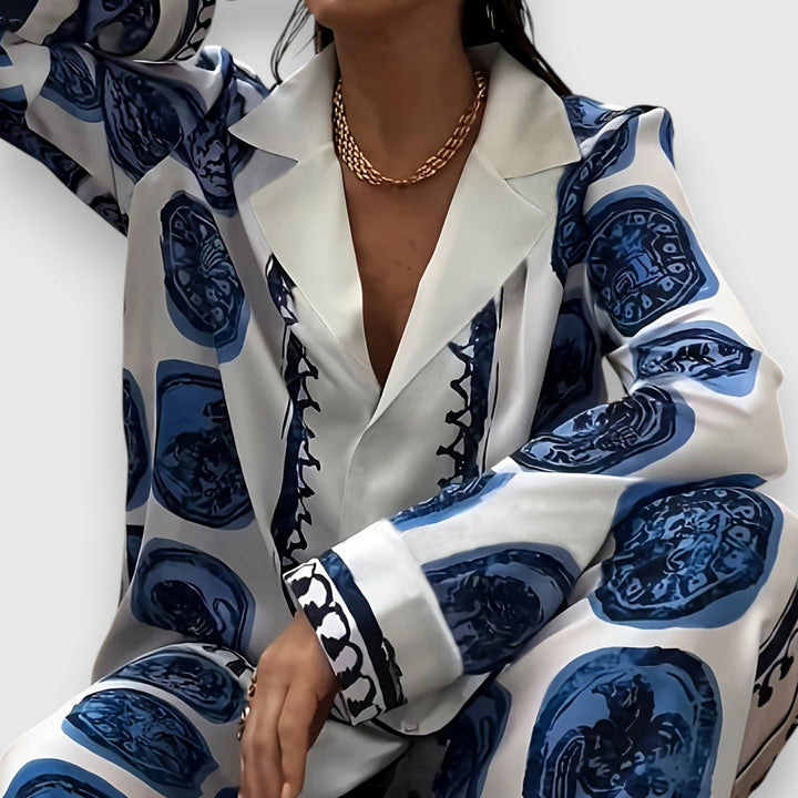 Meda - Ensemble en satin à motifs pour femmes