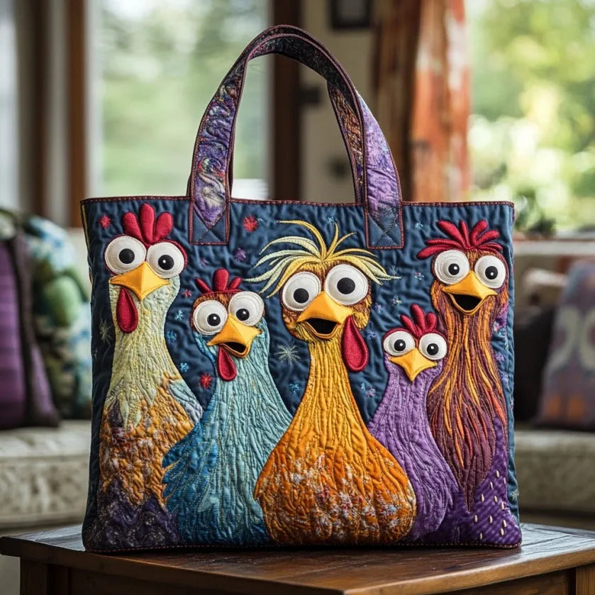 Borsa™ Artisanale avec Cinq Poules Colorées