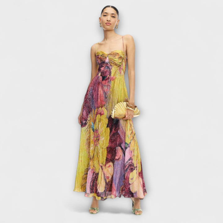 Kiara - Robe Maxi avec Imprimé Ikat Vif