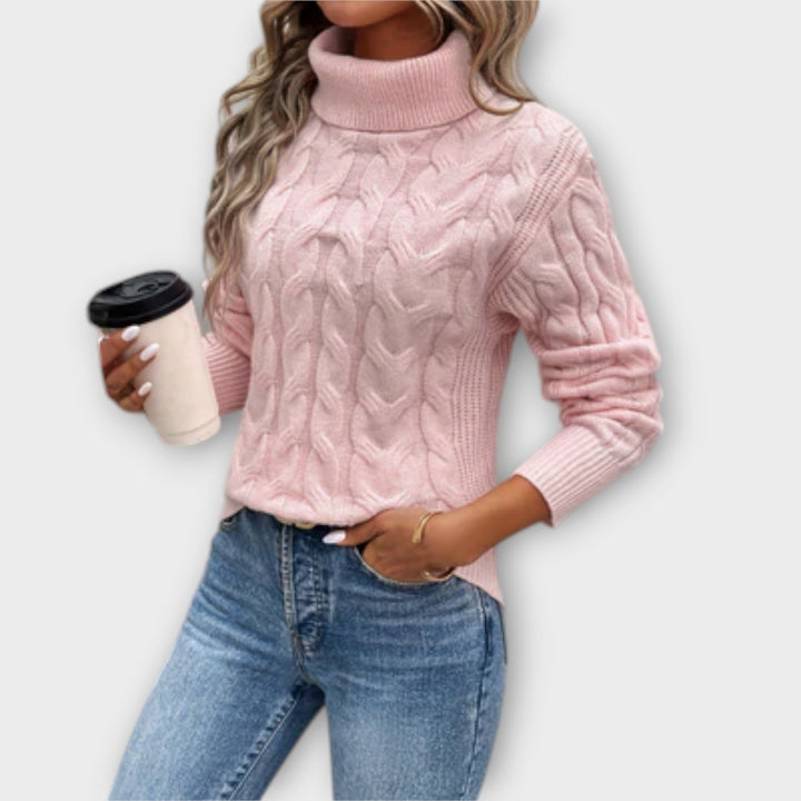 Amelia – Pull élégant à col roulé en tricot