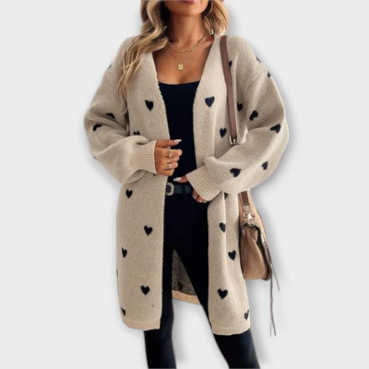 Julia - E Cardigan avec Motif Cœur