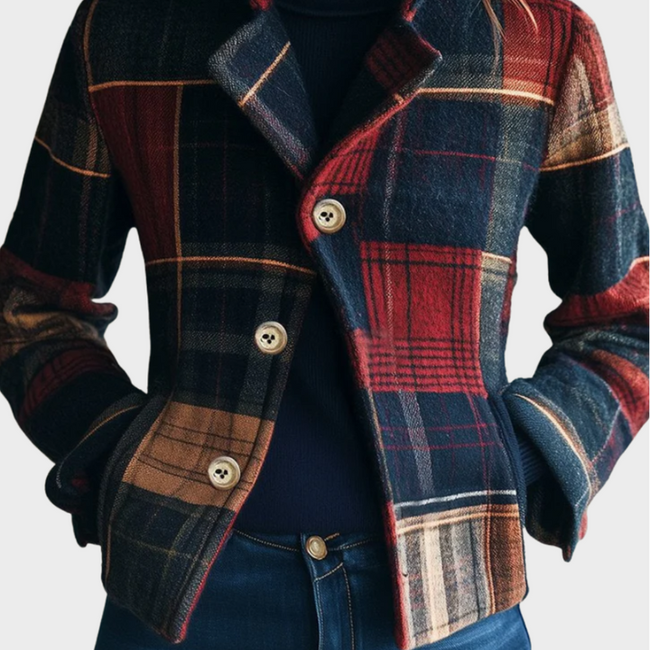 Hazel | Manteau en laine à carreaux classique