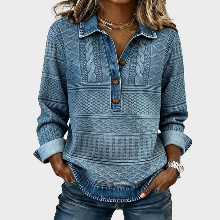 Chloé | Pull en tricot texturé avec col à boutons