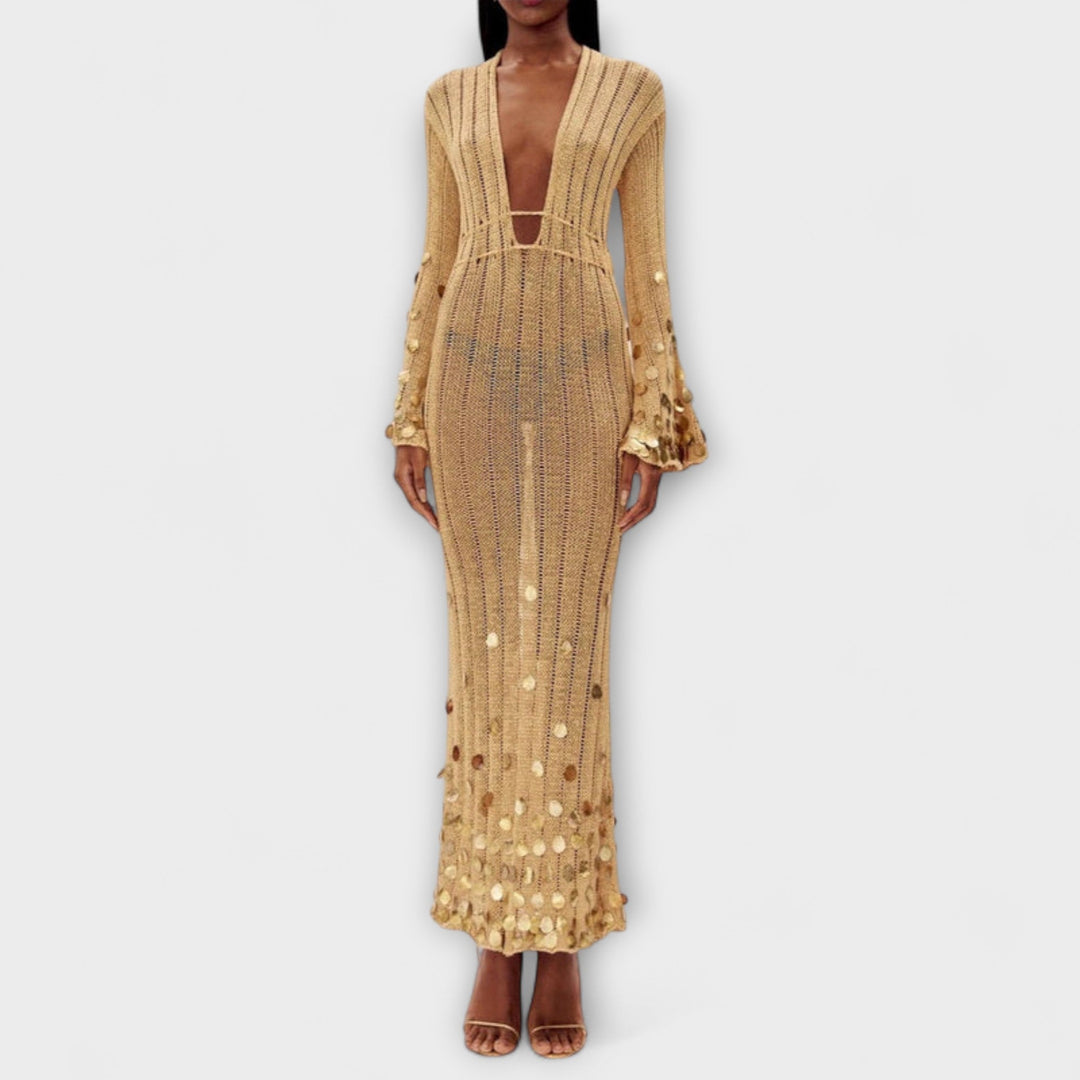 Kathleen - Robe Maxi Goldigs en Tricot