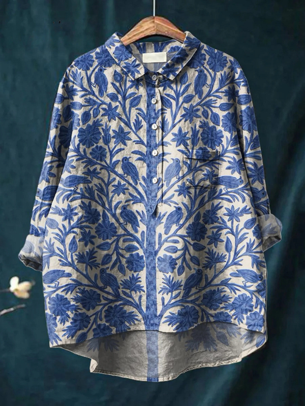 Isabel | Chemise Casual Vintage avec Imprimé Floral Indien pour Femmes