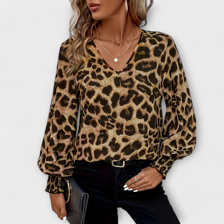 Blouse Élégante avec Imprimé Léopard