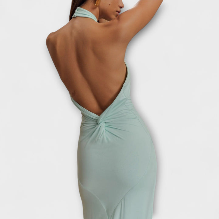 Lagoon - Robe Maxi Slinky à Col Halter