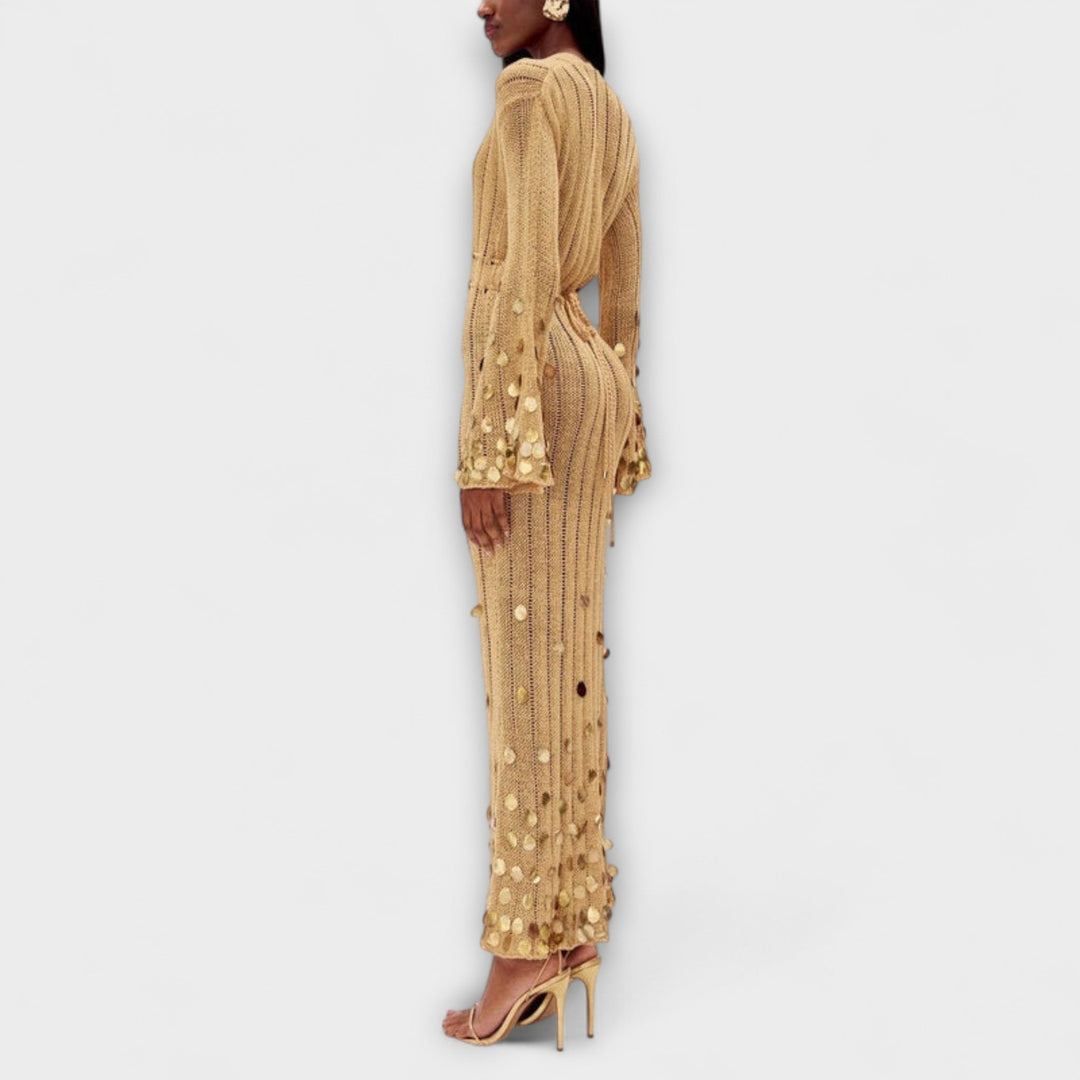 Kathleen - Robe Maxi Goldigs en Tricot