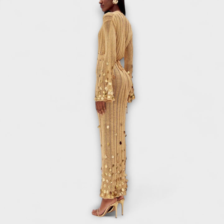 Kathleen - Robe Maxi Goldigs en Tricot