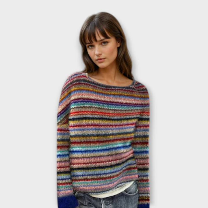 Manonin - Pull Rayé Décontracté et Confortable