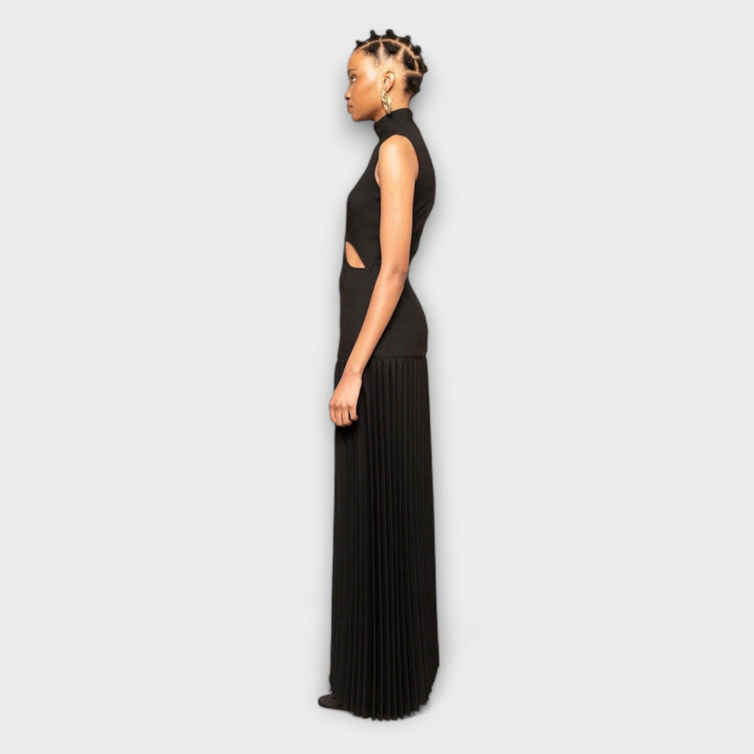 Kristen - Robe Maxi avec Plis et Découpe en Forme de Clé