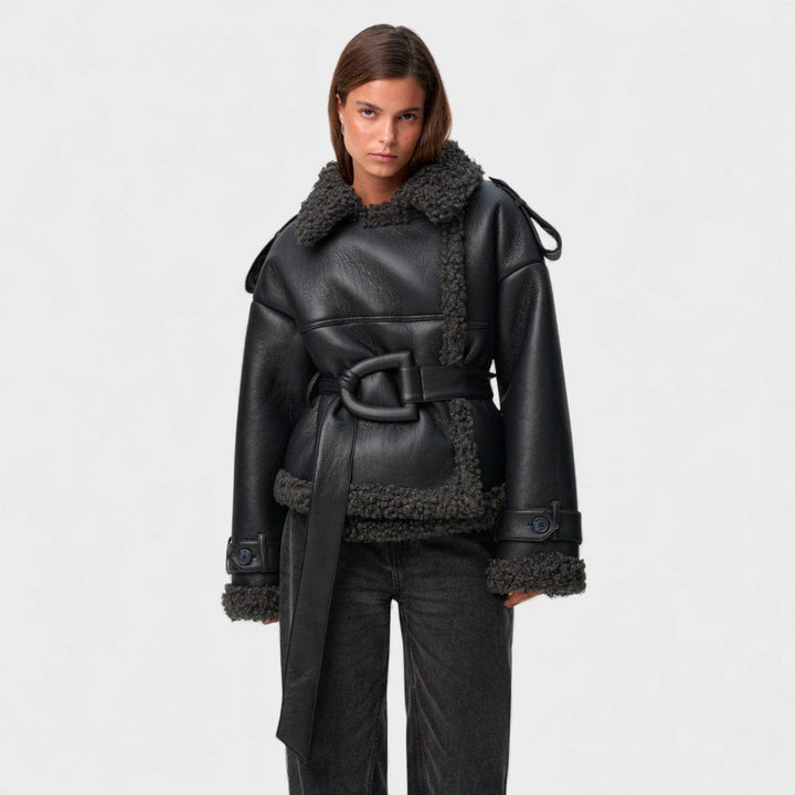 Grace | Manteau en shearling avec ceinture