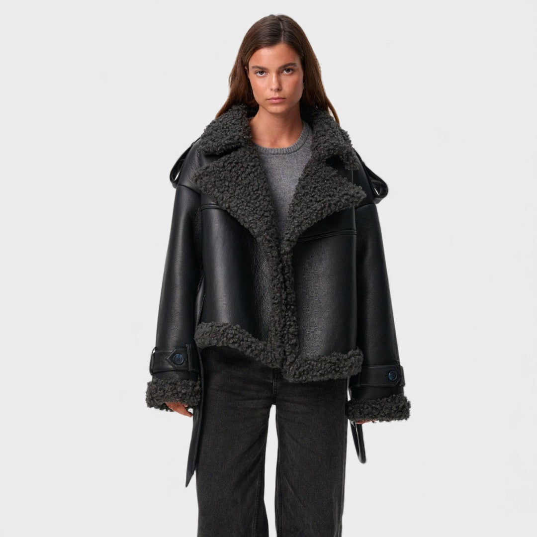 Grace | Manteau en shearling avec ceinture