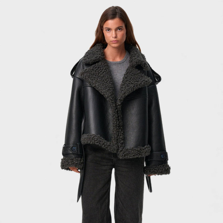 Grace | Manteau en shearling avec ceinture