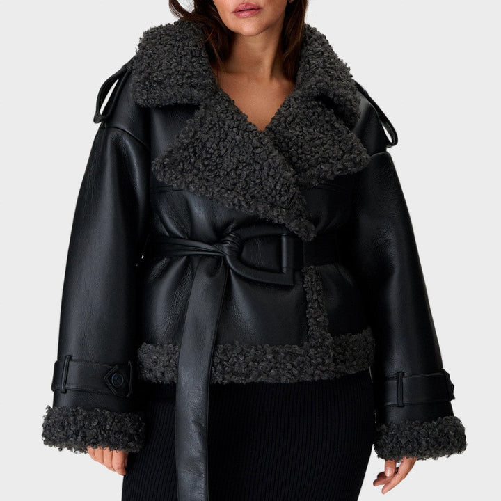 Grace | Manteau en shearling avec ceinture