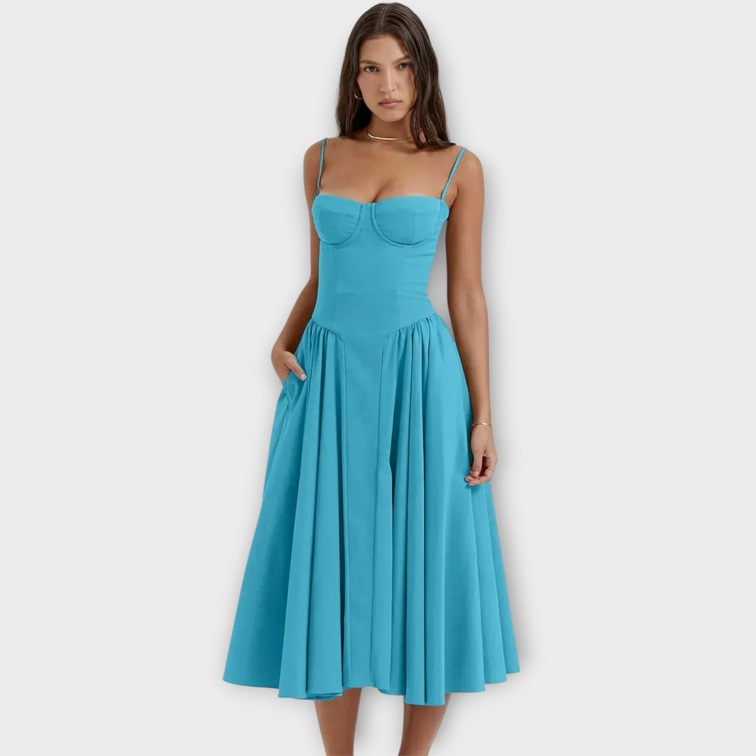 Gesine - Robe Midi Corset Sans Manches