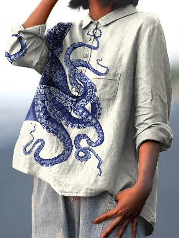Carmen | T-shirt Décontracté avec Art de Tentacules de Poulpe