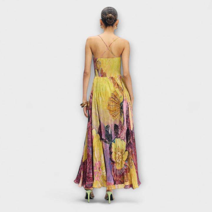 Kiara - Robe Maxi avec Imprimé Ikat Vif