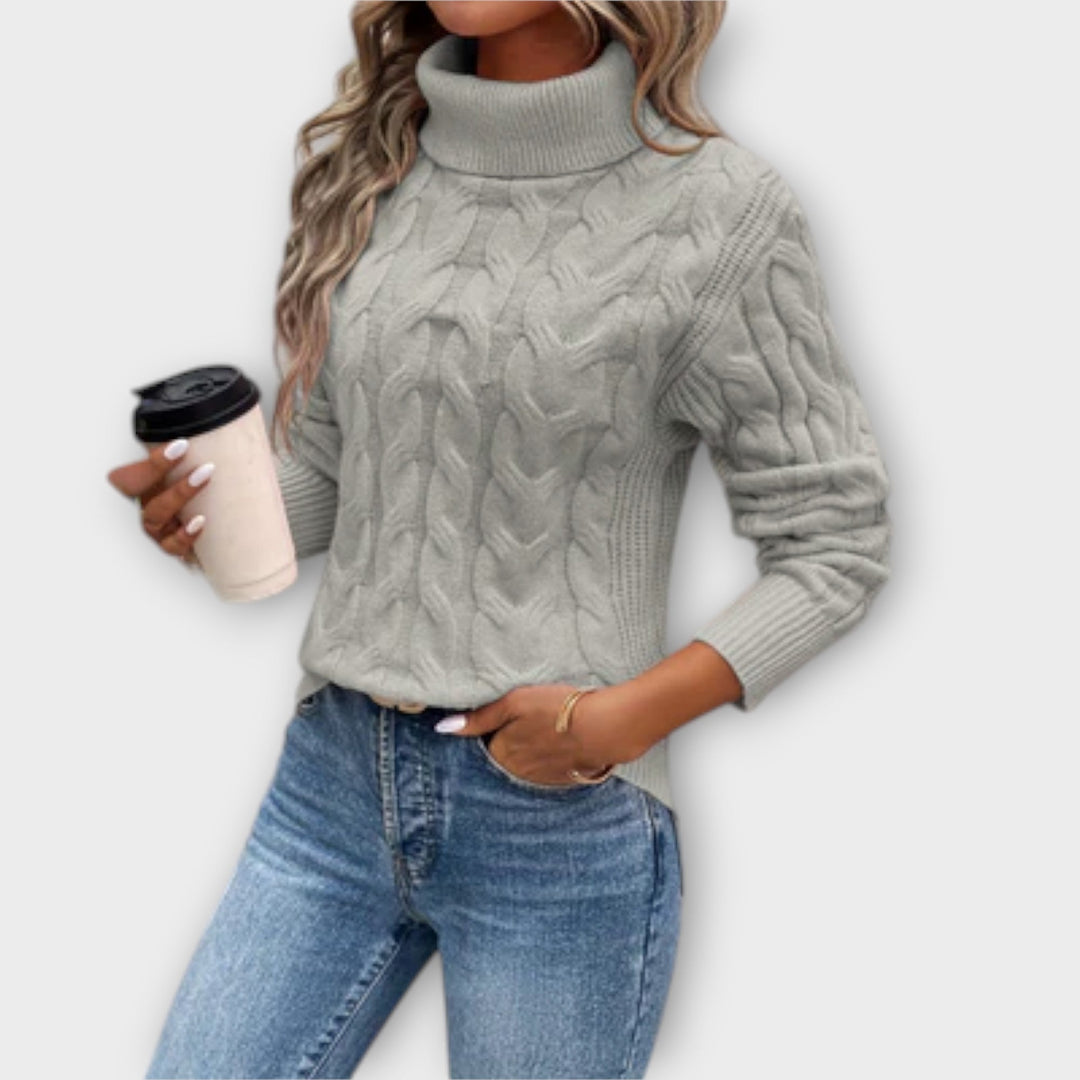 Amelia – Pull élégant à col roulé en tricot