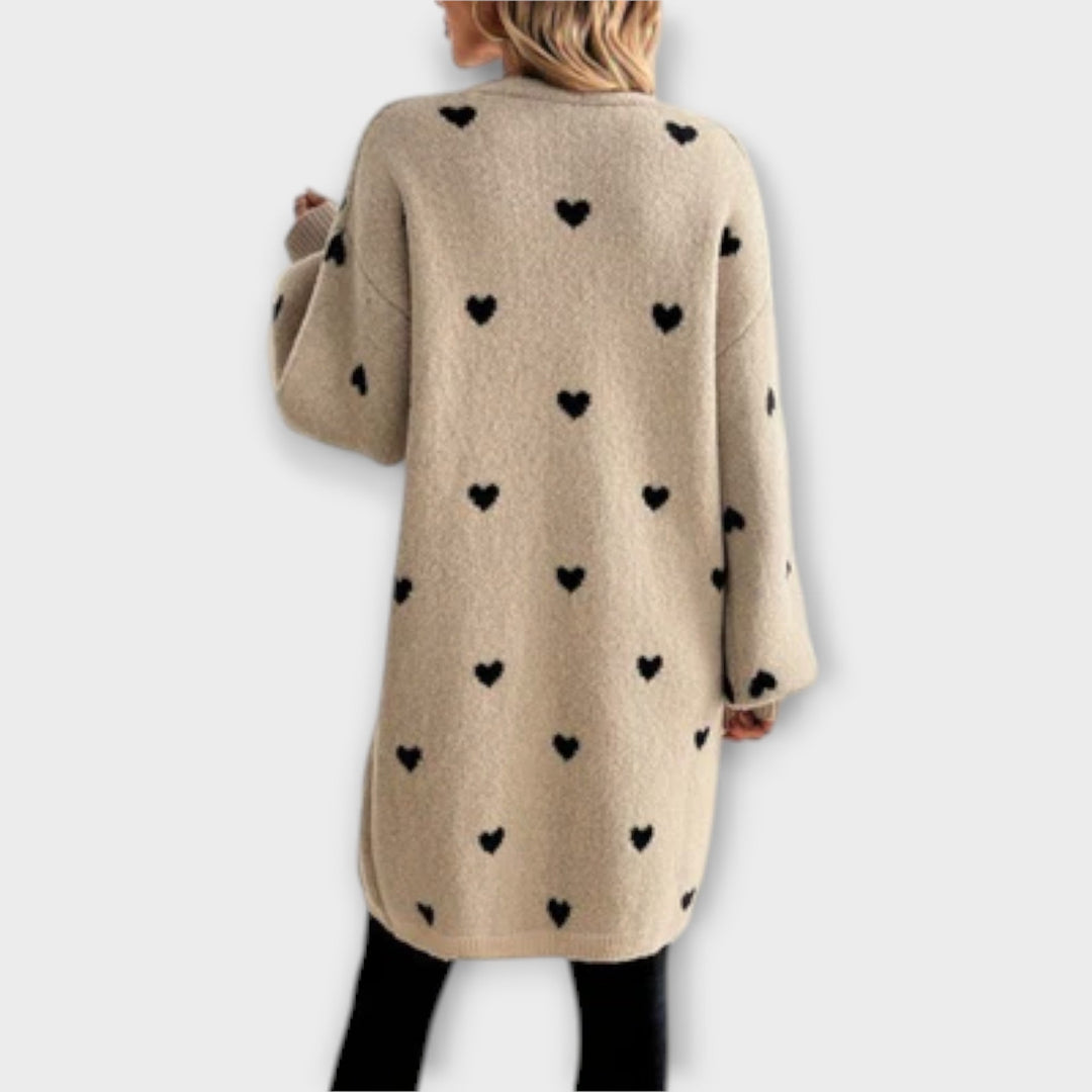 Julia - E Cardigan avec Motif Cœur