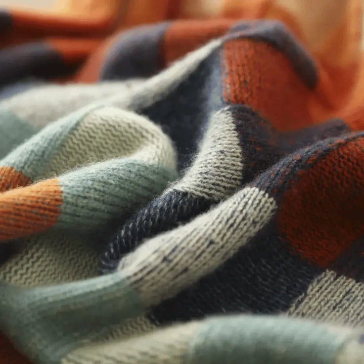 Kimberly | Pull à col montant avec motif patchwork