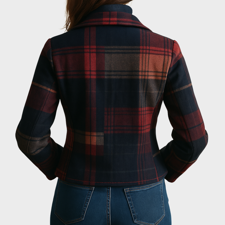 Hazel | Manteau en laine à carreaux classique