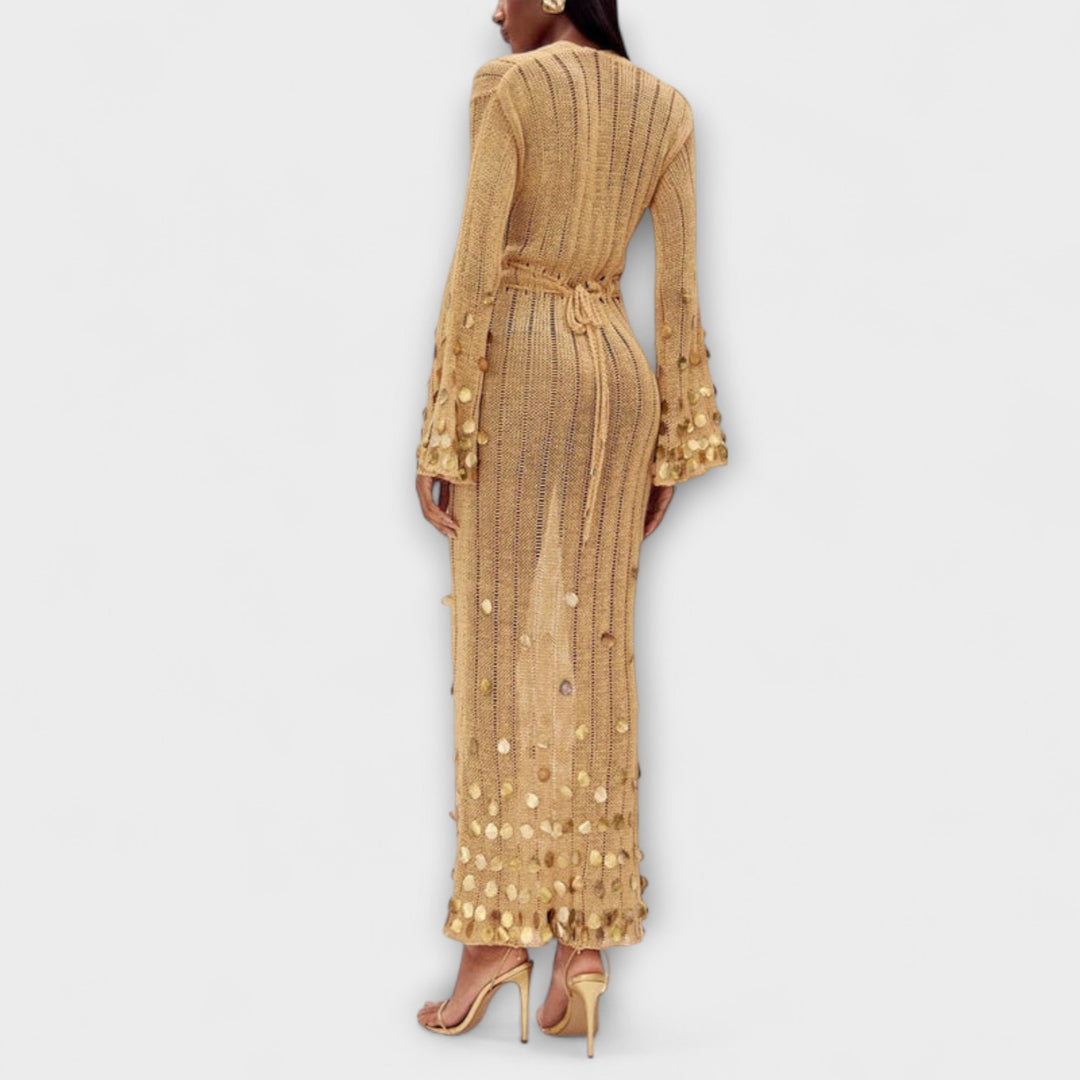 Kathleen - Robe Maxi Goldigs en Tricot