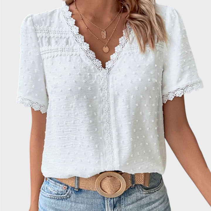 Lea | Blouse d'été structurée Wiissi avec décolleté en V