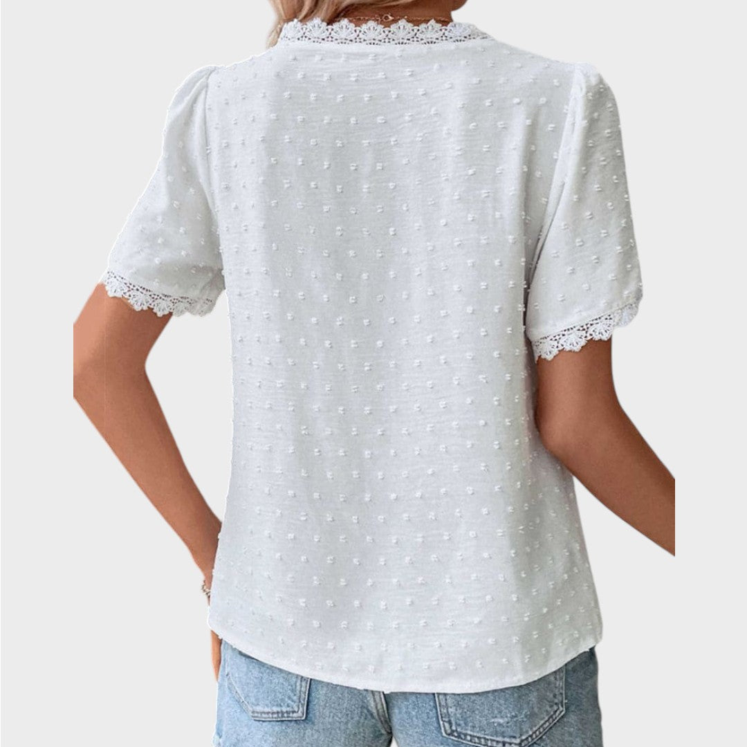 Lea | Blouse d'été structurée Wiissi avec décolleté en V