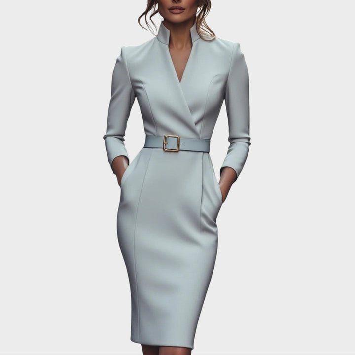 Jana | Robe Shift Élégante Noire avec Ceinture