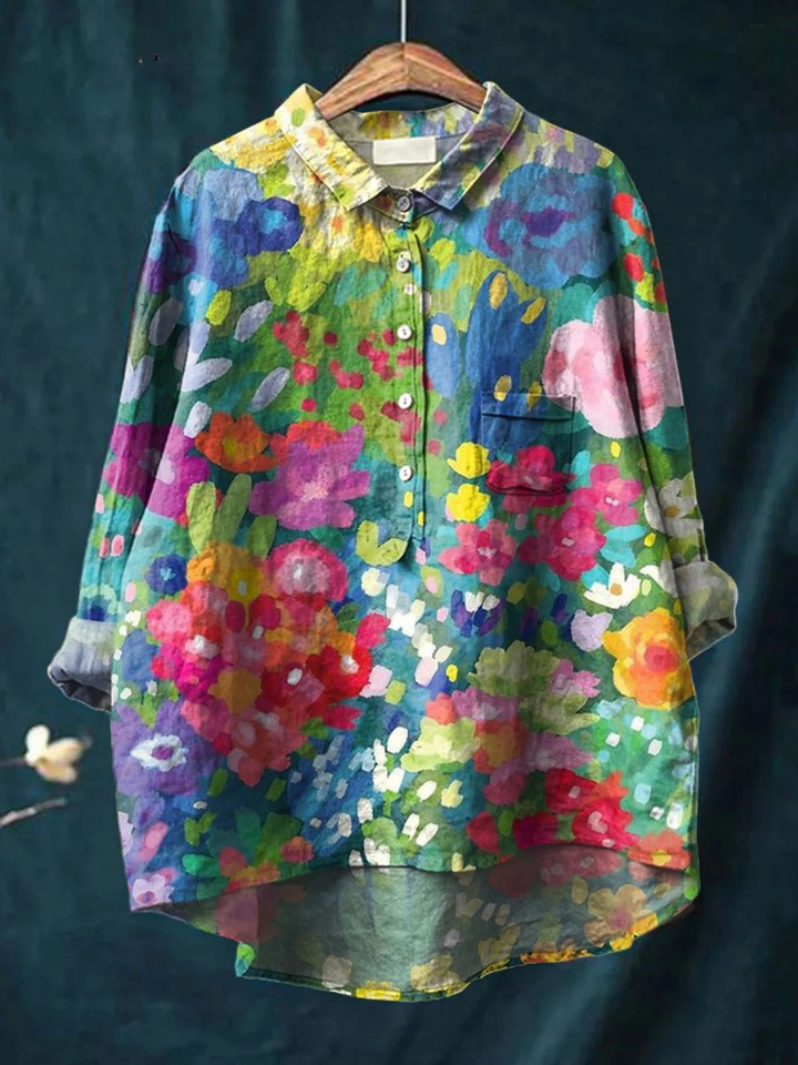 Lucía | Chemise Décontractée de Style Vintage avec Motif Floral pour Femmes