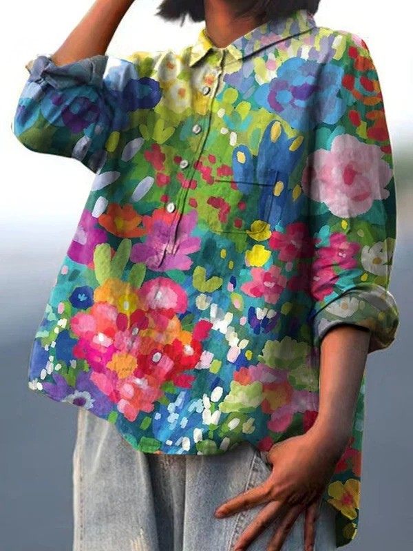 Lucía | Chemise Décontractée de Style Vintage avec Motif Floral pour Femmes