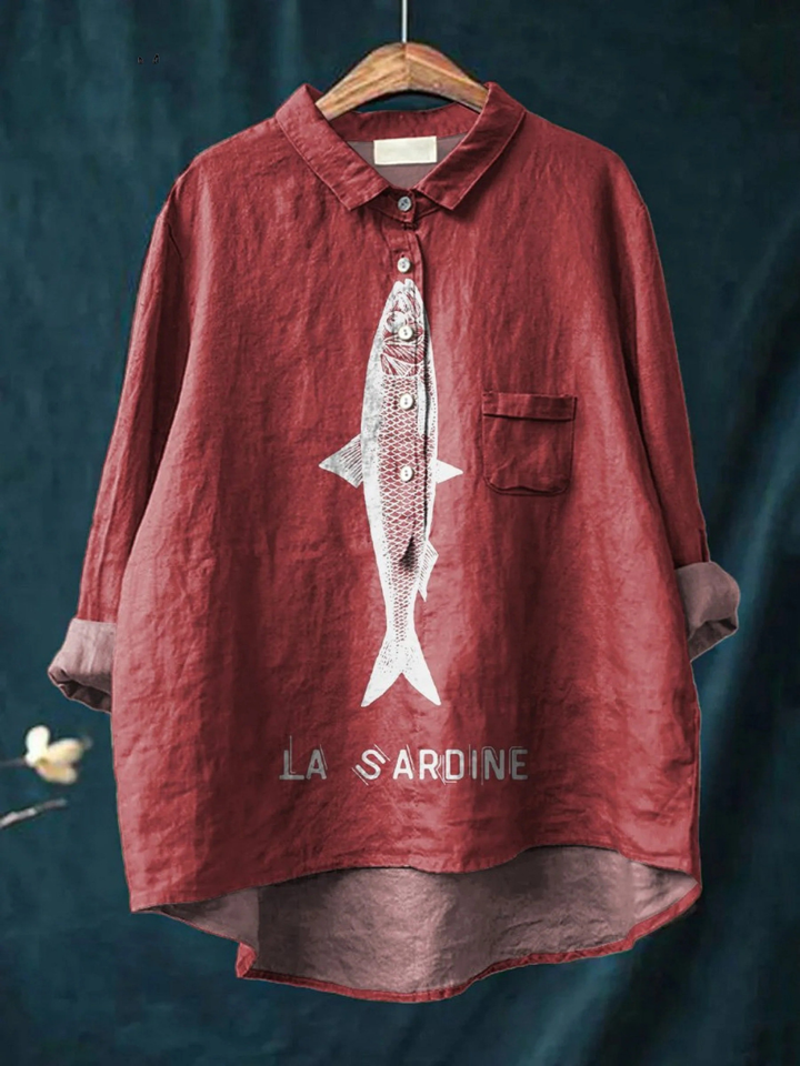 Amparo | T-shirt Décontracté avec Imprimé de Sardine