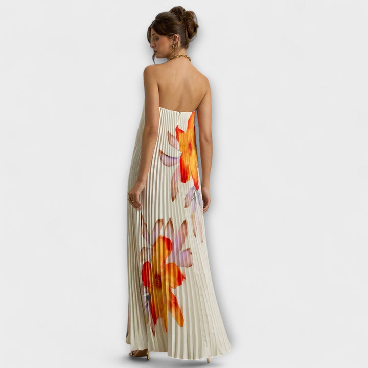 Michelle - Robe Maxi Sweetheart en Imprimé Floral Orange