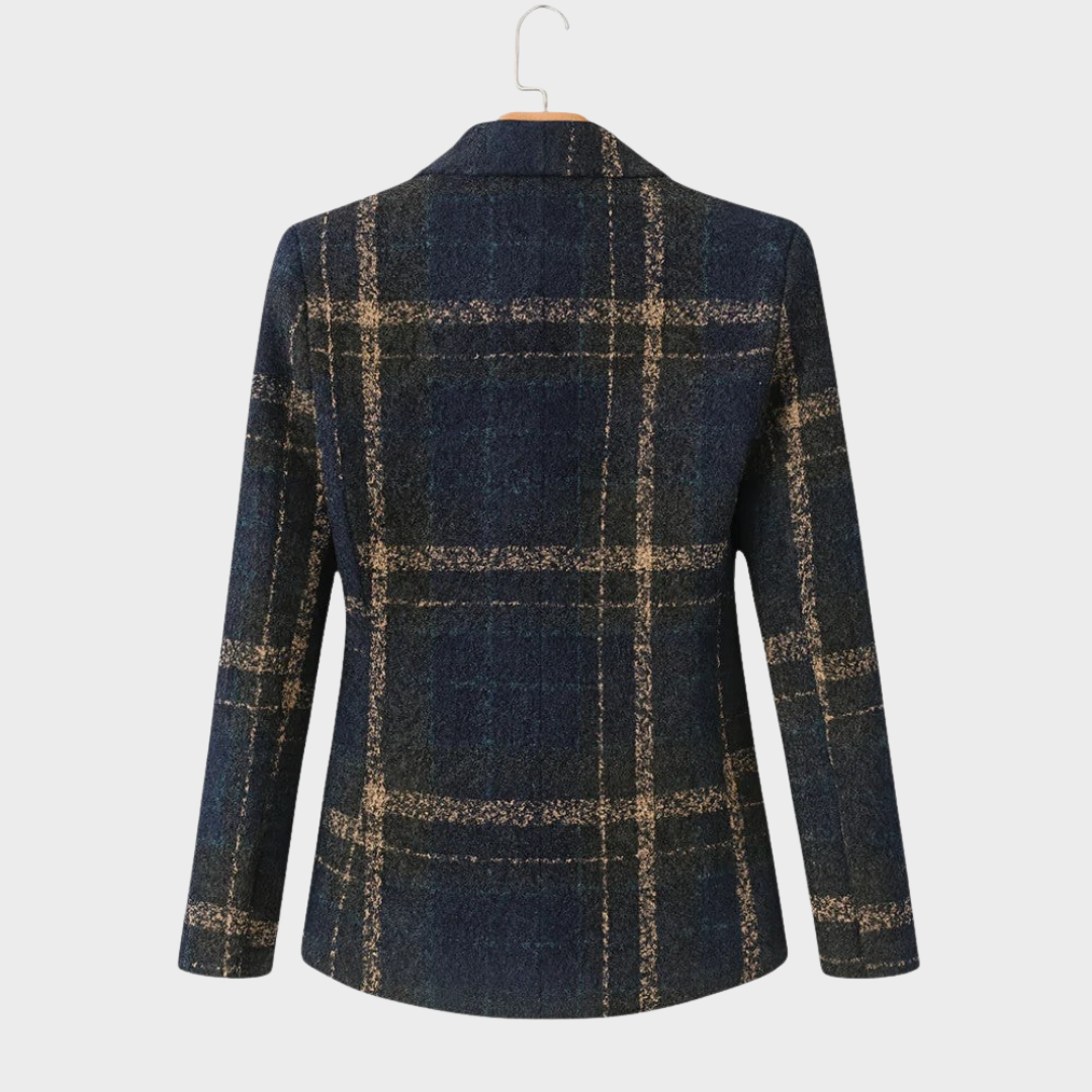 Natalie | Manteau en laine à carreaux classique