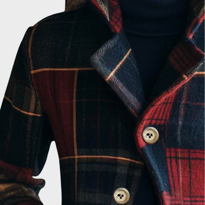 Hazel | Manteau en laine à carreaux classique