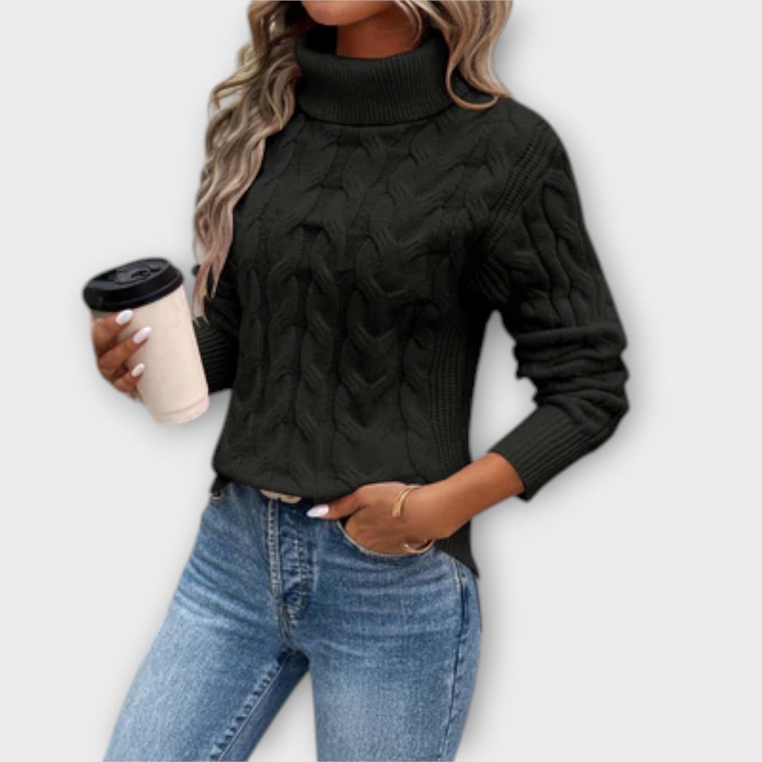 Amelia – Pull élégant à col roulé en tricot