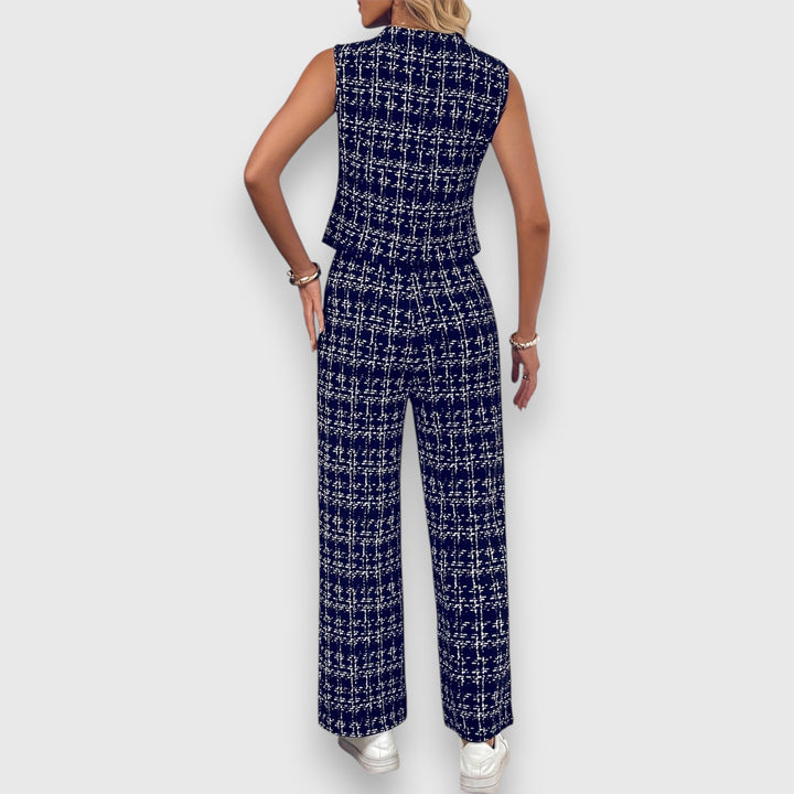 Jasmína - Ensemble Deux Pièces avec Décolleté en V et Pantalon Assorti