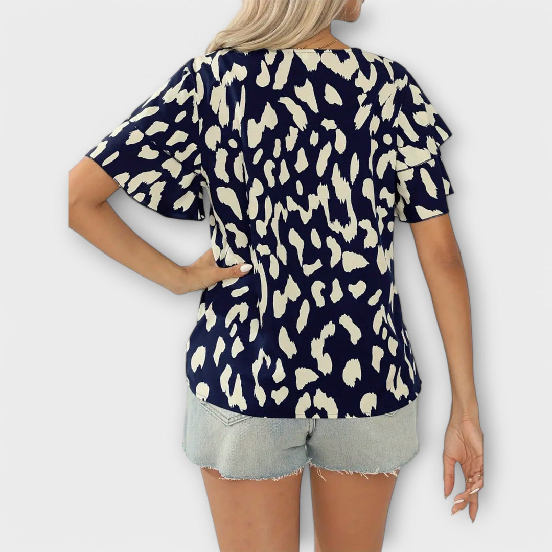 Evelyn – Blouse Décontractée avec Encolure Ronde