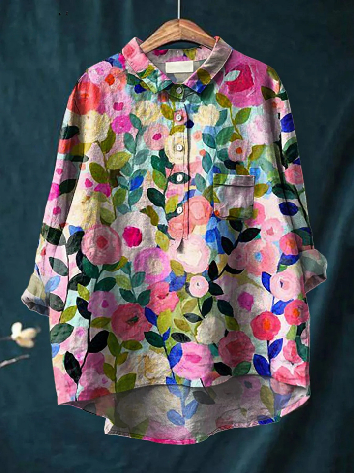 Mónica | Chemise Casual Femme avec Imprimé Floral Coloré de Printemps