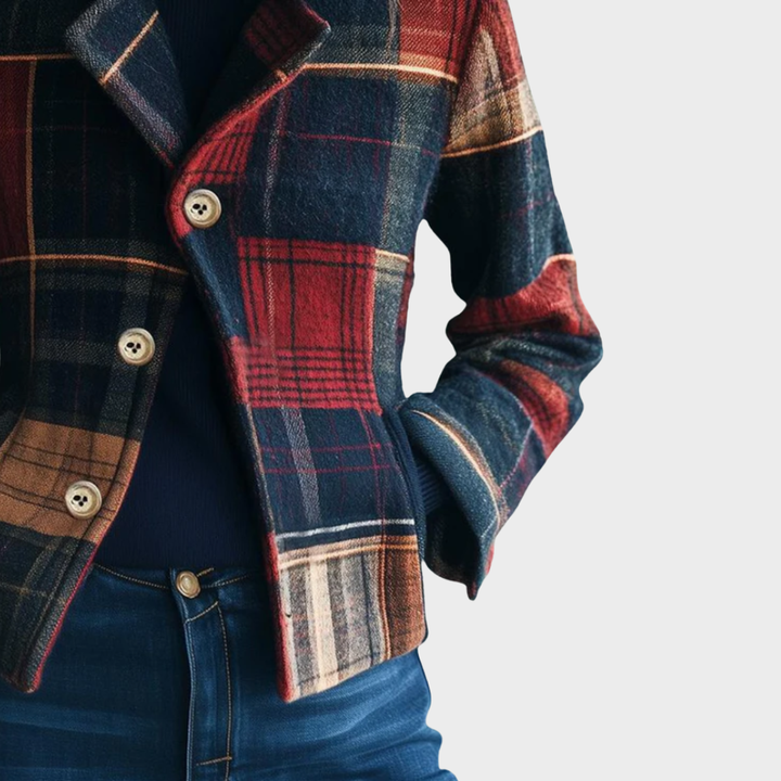 Hazel | Manteau en laine à carreaux classique