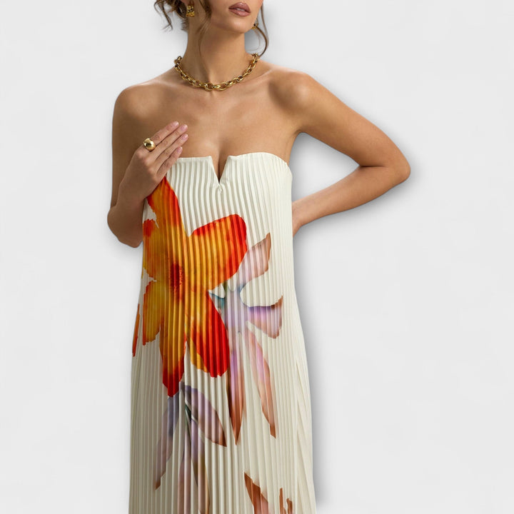 Michelle - Robe Maxi Sweetheart en Imprimé Floral Orange