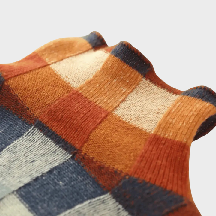 Kimberly | Pull à col montant avec motif patchwork