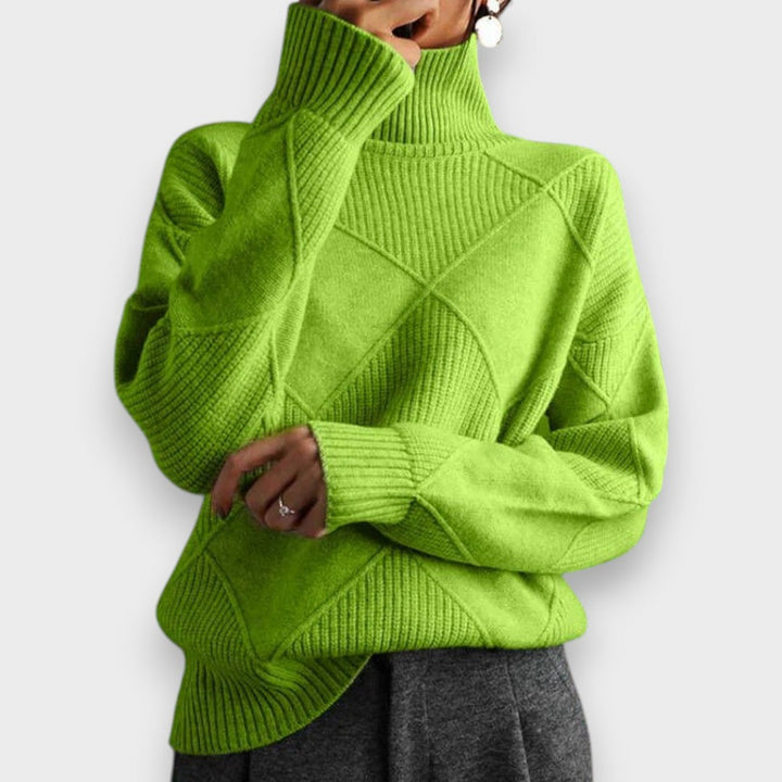 Remmy | Pull à col roulé structuré en tricot