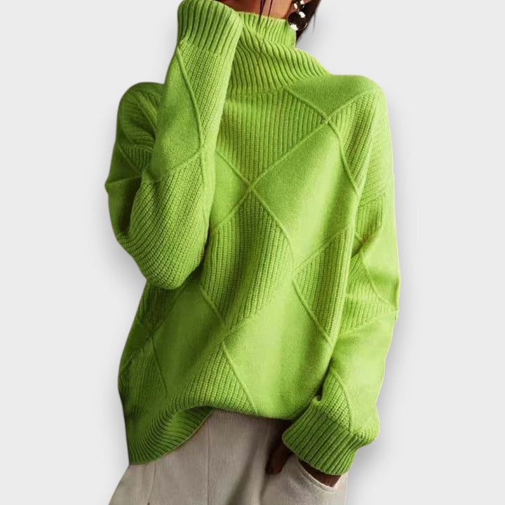 Remmy | Pull à col roulé structuré en tricot