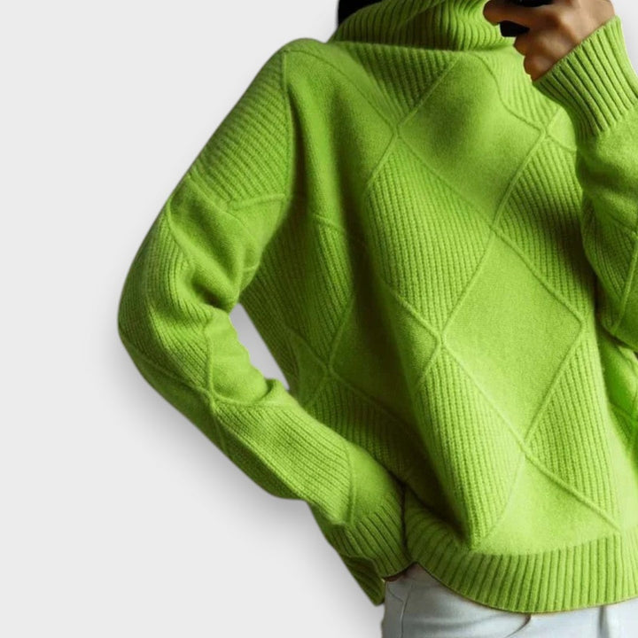 Remmy | Pull à col roulé structuré en tricot